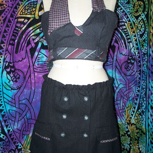 Unique Schoolgirl Top n Skirt Upcycled Suit